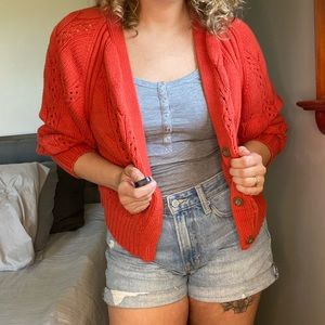 Womens cropped button up cardigan size large